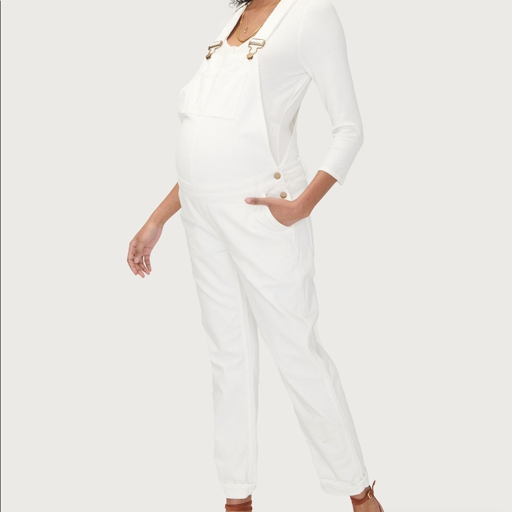 Hatch White denim overalls
